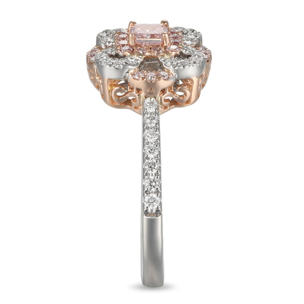 Libra Diamond Zodiac Engagement Ring - TheNetJeweler with Center Diamond 1.0 Carat / 14K Pink Gold